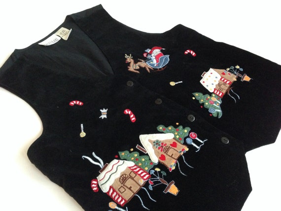 vintage casey max christmas vest black velvet christmas vest vintage casey max christmas vest black velvet christmas vest