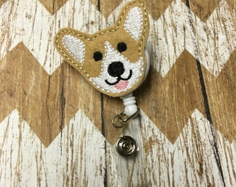 Corgi Puppy Badge Reel