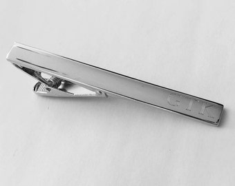 11 pcs Personalized Tie Clip Groomsmen Gifts Custom Tie clips Engraved Tie Clips Personalized Monogrammed Tie Clips for Man-TC100