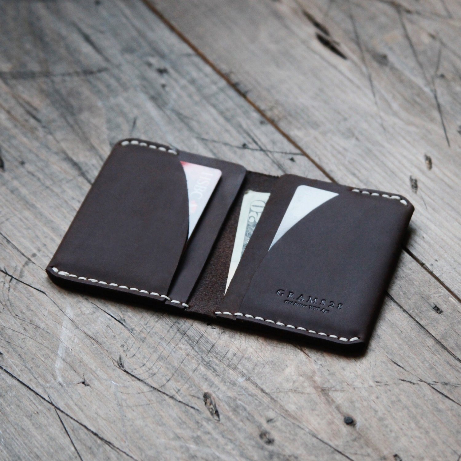 GRAMS28 / Four Pocket Leather DAY Wallet slim wallet by GRAMS28