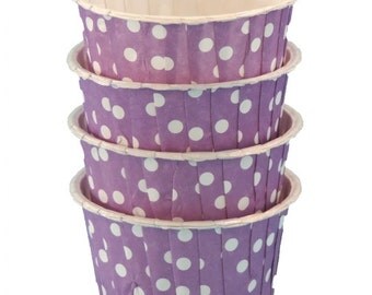 Purple with White Dots Candy Nut Cups are perfect for filling with candy, nuts or other snacks