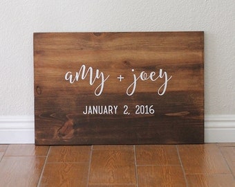 Wedding Sign, Welcome Wedding Sign, Name and Date Sign, Wedding Gift, Wedding Signage, Personalized Wedding Gift