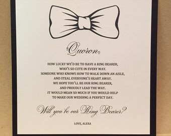 Custom Will You Be My Ring Bearer Card Personalized