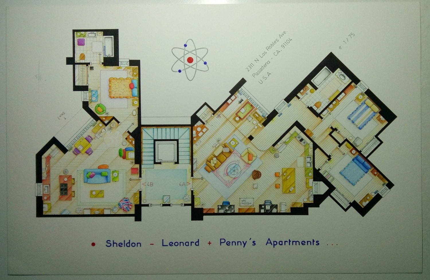 Sheldon-Leonard Penny's Apartments from BIG BANG THEORY