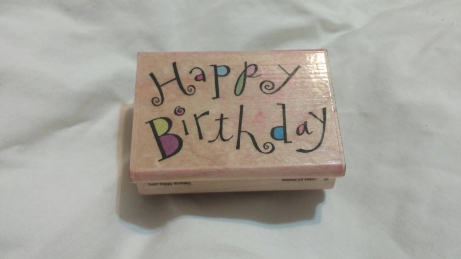 On Sale Happy Birthday Rubber Stamp for Card Making and