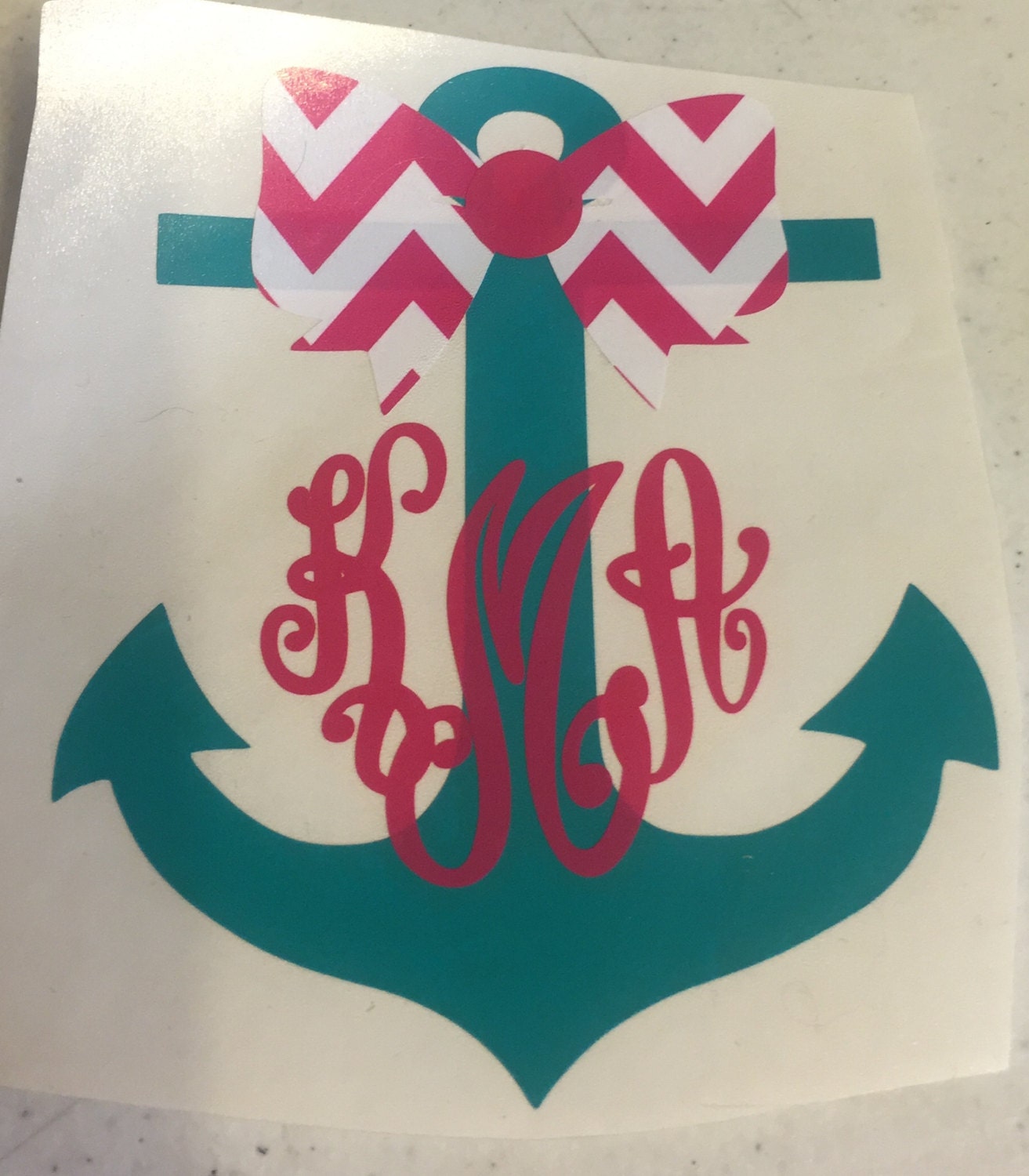 Download Anchor with Bow and MONOGRAM Personalized DECAL for Yeti