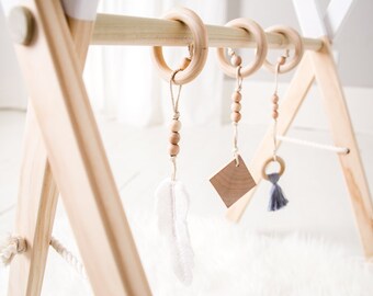 Bohemian Baby Mobile - Baby Mobile - Play Gym - Play Gym Accessory Set - Baby Gym - Wooden Mobile - - Baby Shower Gift - Wooden Baby Toy