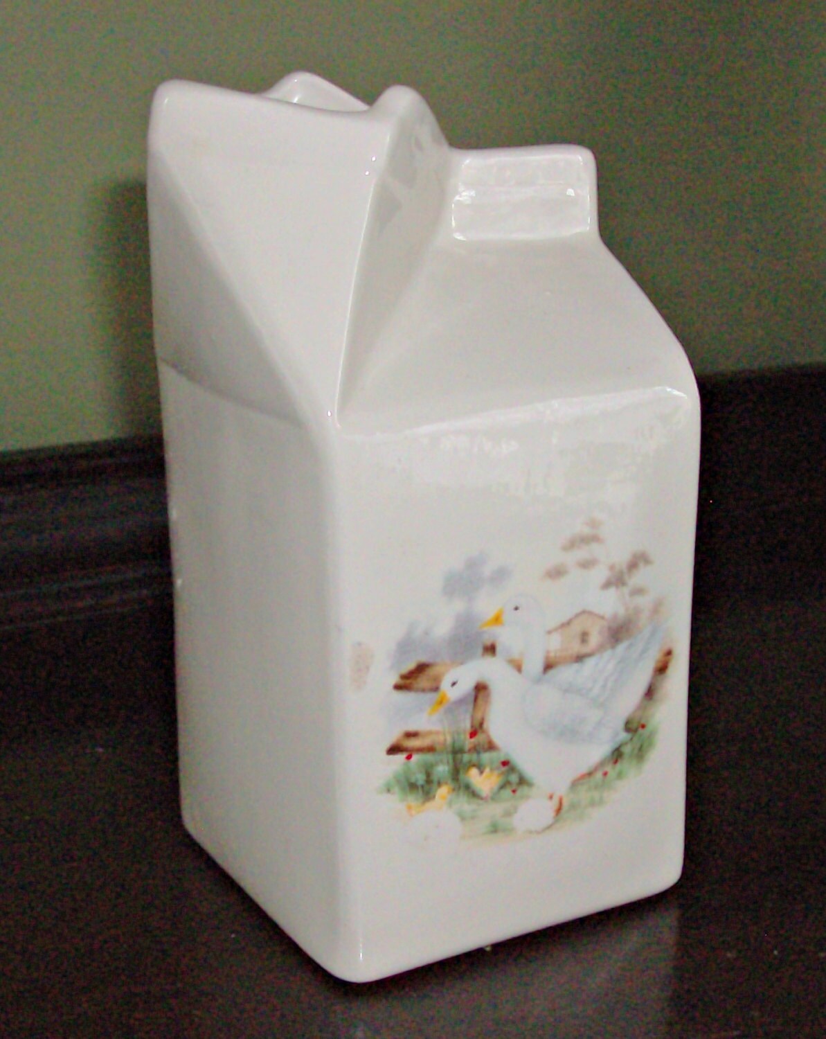 Vintage Ceramic Milk Carton Server