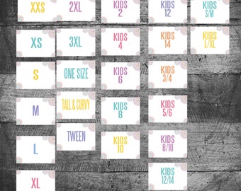 Lularoe size cards, size tags, approved colors & Fonts, 5x7 Size List, Medallion INSTANT DOWNLOAD