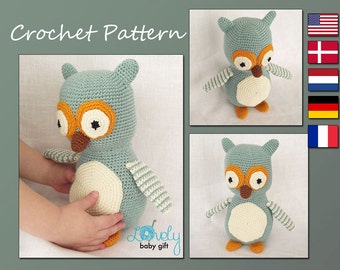 Amigurumi Pattern, Crochet Owl Pattern, Stuffed Animal Pattern, CP-123
