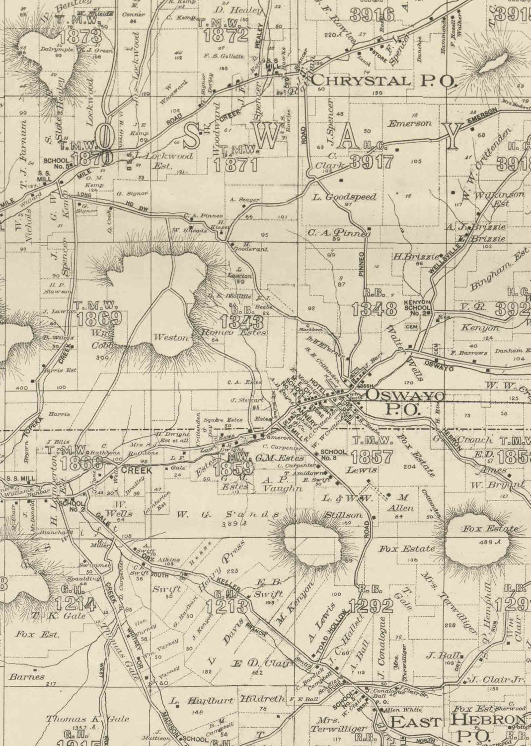 Potter County Pennsylvania 1893 Wall Map With By Oldmap