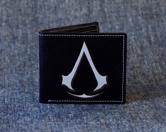 Hand made theme leather wallet - Assassin's Creed