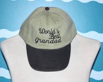 World's best grandad baseball cap - grandad ball cap - baseball hat for grandad - custom embroidered cap