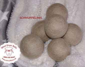 Laundry dryer balls, LARGE Felt balls, set of 3pcs. or 6pcs. Felted XXL wool balls, Natural Eco Friendly, Organic Wool, 100%  pure felt wool