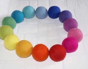 Felt balls, SET OF 6 or 8 or 14 pcs., XXL felted wool balls, Natural Eco Friendly, Waldorf Toy, Rainbow, Organic Wool, Waldorf, 100% Merino