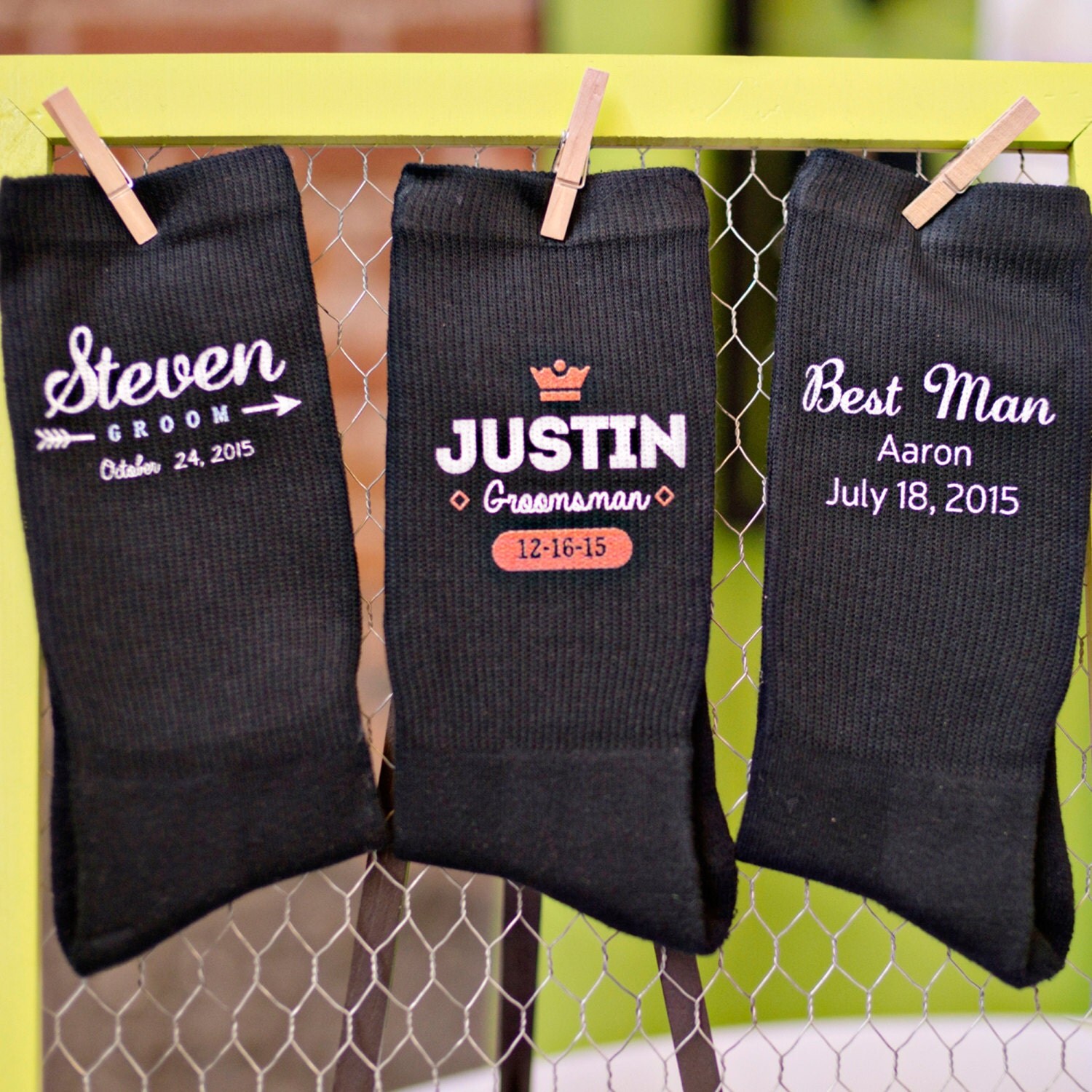 Wedding Dress Socks for the Groom Best Man Groomsmen Mens