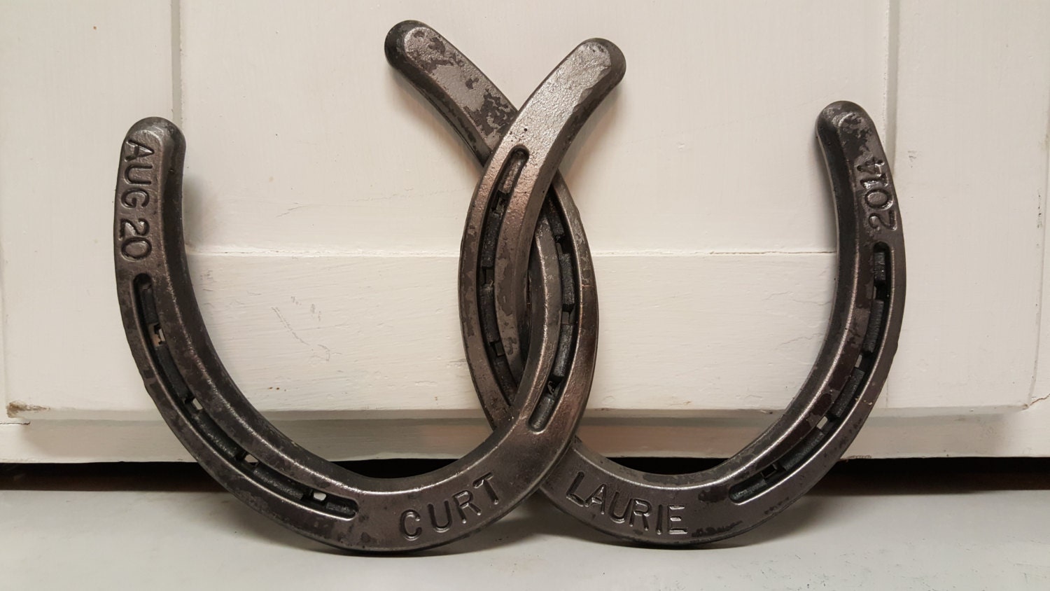 Personalized Double Horseshoe Custom OOAK FREE SHIPPING