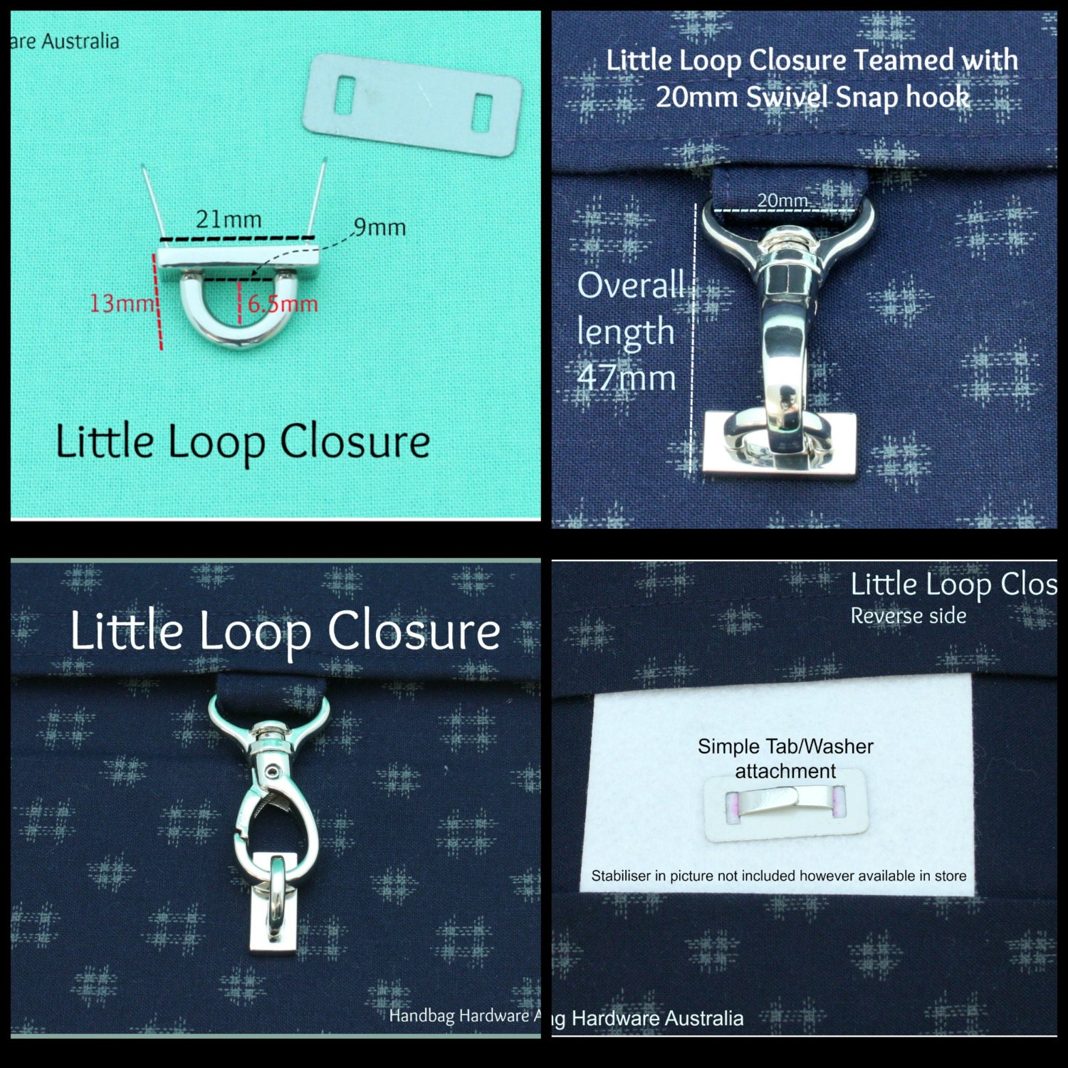 Little Loop Closure Silver Handbag Hardware Australia