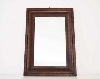 antique wood mirror, decorative wall mirror, wood frame mirror, beautiful simple antique wood hanging wall mirror, vintage