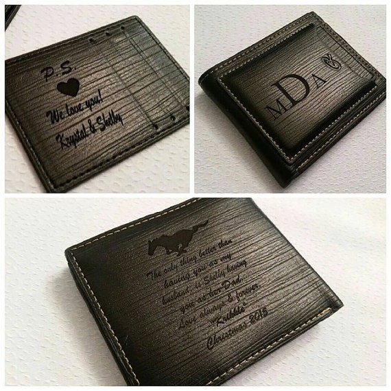 Mens Wallet Personalized Wallet Engraved Mens Wallet by SFdizayn