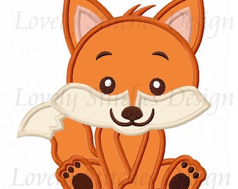 Baby Fox Applique Machine Embroidery Design NO:0509