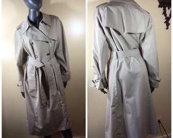 Vintage 70s Coat trenchcoat, spy coat, 70s Khaki raincoat belted, princess Coat, Vintage spy coat, London Fog