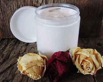 Organic Rose Whipped Body Butter for dry/aging skin types 8 oz