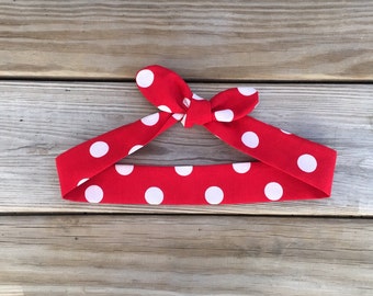 Red polka dot headband, Rosie the Riveter headband, Halloween Headband, Women Head wrap, Rockabilly Psychobilly, We can do it! turban Large