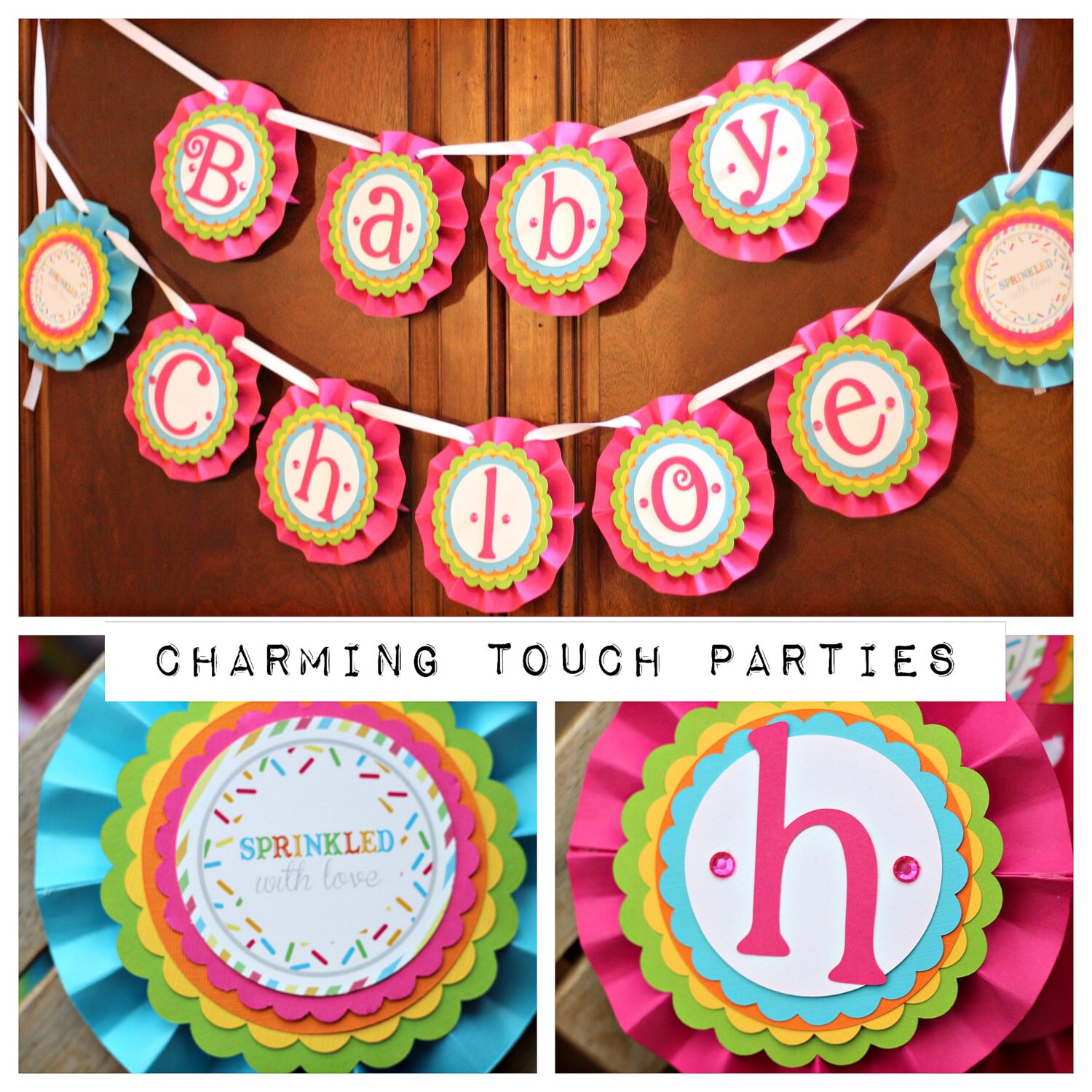 Baby Sprinkle / Baby Shower Banner. Sprinkled With