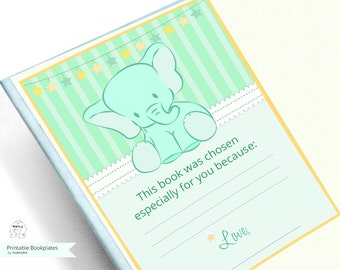 Printable Bookplates Baby Shower Bookplates-Book by MokileArt