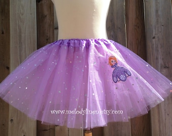 Sophia the 1st tutu lavender hair clip Sophia the first birthday outfit Lavender Sophia costume sophia patch lavender tutu Sophia outfit