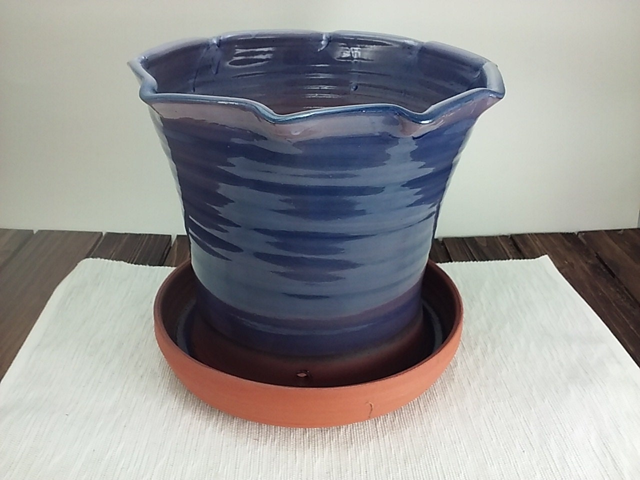 Large blue planter flower planter flower pots garden pots