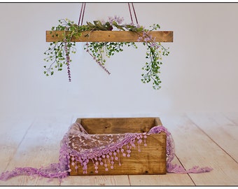 Newborn baby Girl Photography Prop set: box, chandelier