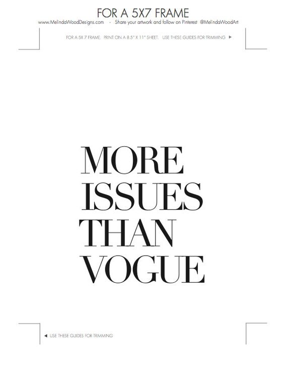 More Issues Than Vogue Fashion Poster Vogue Poster Vogue