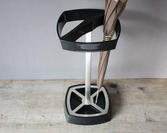 70s umbrella stand, vintage umbrella walking stick holder square, plastic Germany, decoration hallway entrance, gift men husband office