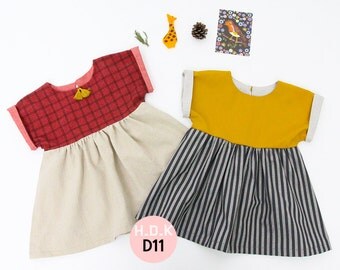 Girl's dress / baby sewing pattern pdf/ girls dress / gather dress/ children clothing/Toddler sewing pattern/ 6M-7years