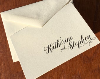 Modern calligraphy Wedding thank you notes, handmade wedding stationery, wedding thank you cards thank you notes wedding