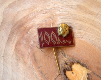 Lenin pin, 100 years birthday anniversary, Soviet vintage pin, USSR badge, Grandfather gift, Russian Collectibles, souvenir, communist pin