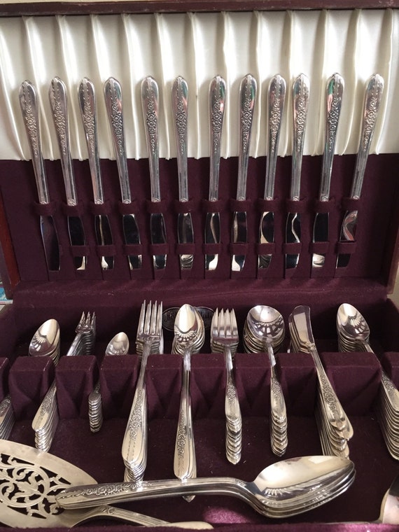 Items similar to Vintage 125 Piece Nobility Plate Silverware Set in a