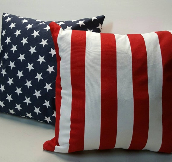 SET OF 2 Indoor Pillow Covers Labor Day Memorial Day 4th of