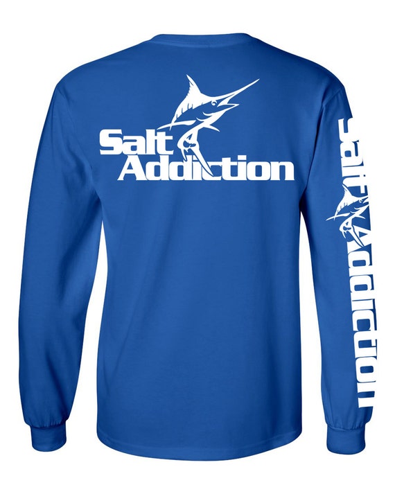 Salt Addiction Logo saltwater fishing t shirtlong sleeve deep