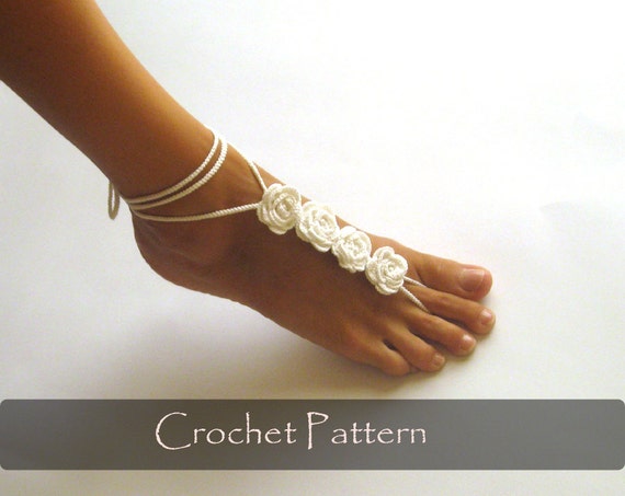 for jewelry crochet pattern foot Sandals Barefoot CROCHET PATTERN AimarroPatterns by Rose Crochet