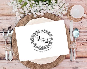 Wedding monogram, printable wedding logo, premade wedding logo, premade wedding monogram, vintage wedding logo, digital wedding logo