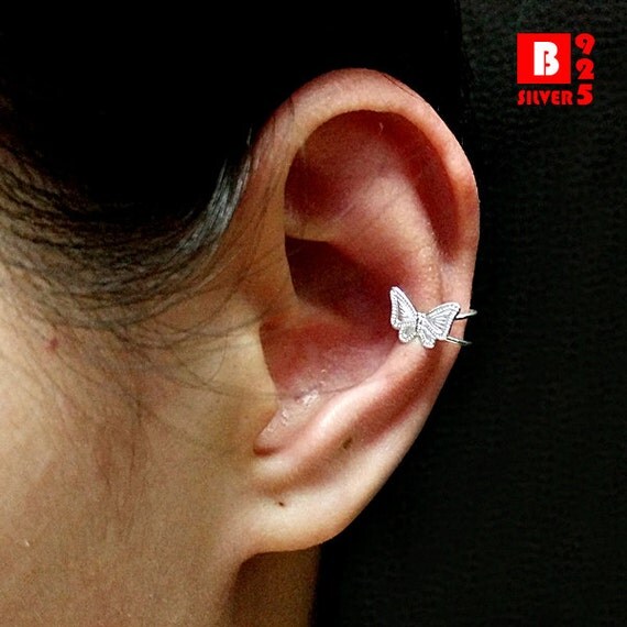 925 Sterling Silver Ear Cuff Earring Butterfly earrings Code