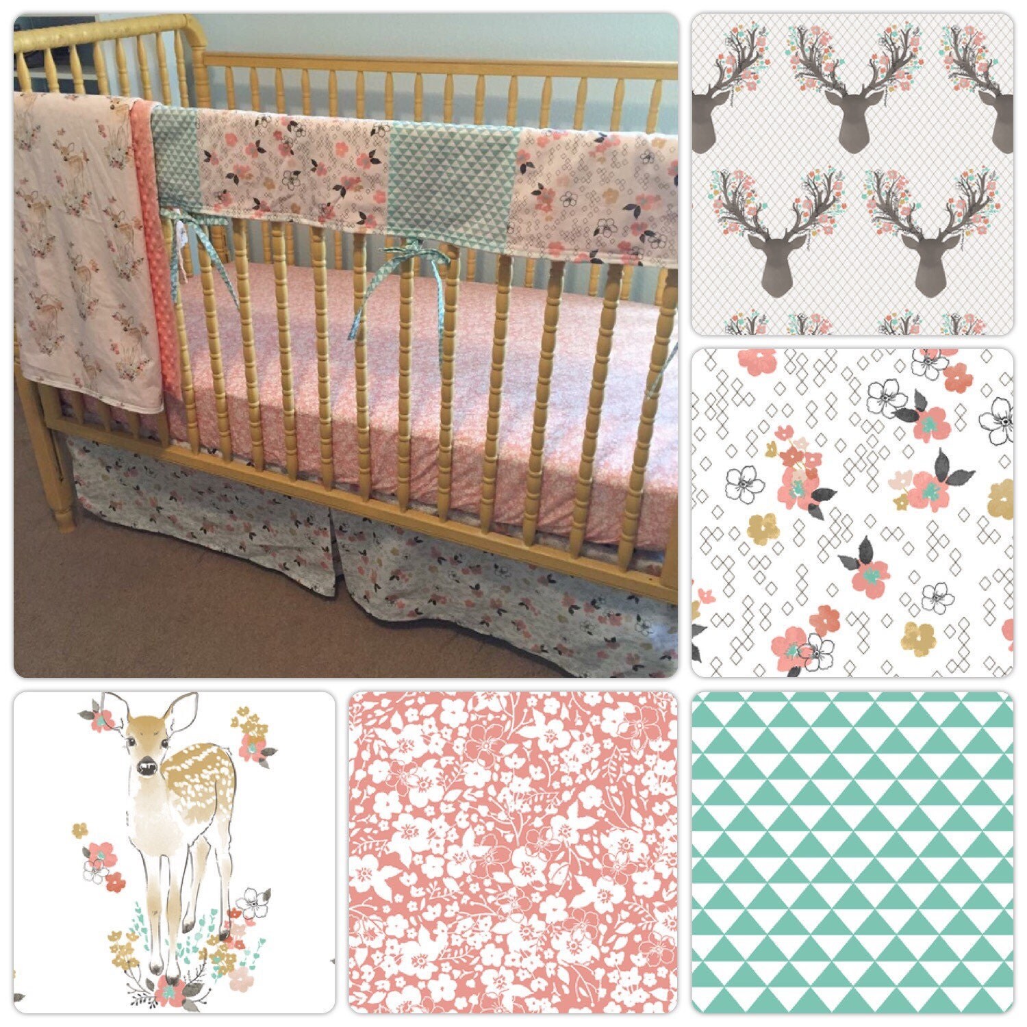 Fawn Bedding Set Baby Crib Toddler Bed Deer Woodland