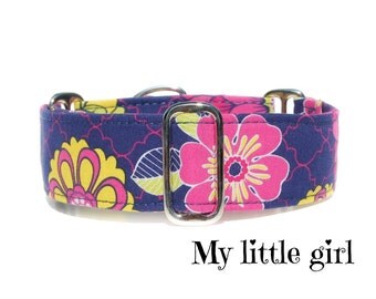 Purple Martingale Collar, Greyhound Dog Collar, Wide Whippet Collar, Italian Greyhound Dog Collar, Small to Extra Large Custom Sizes