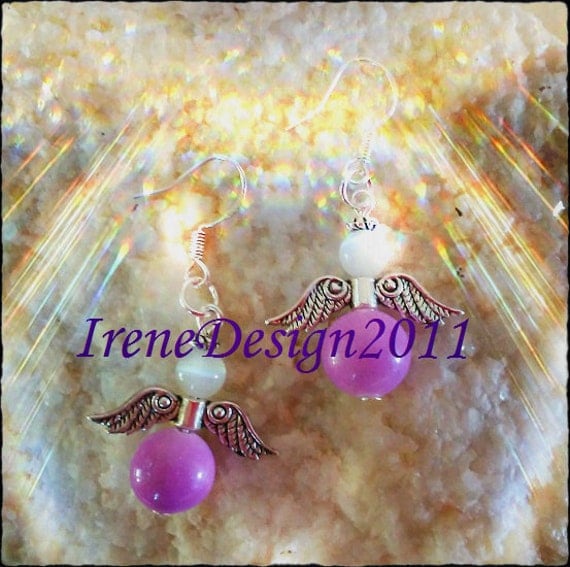 Handmade Silver Guardian Angel Earrings by IreneDesign2011