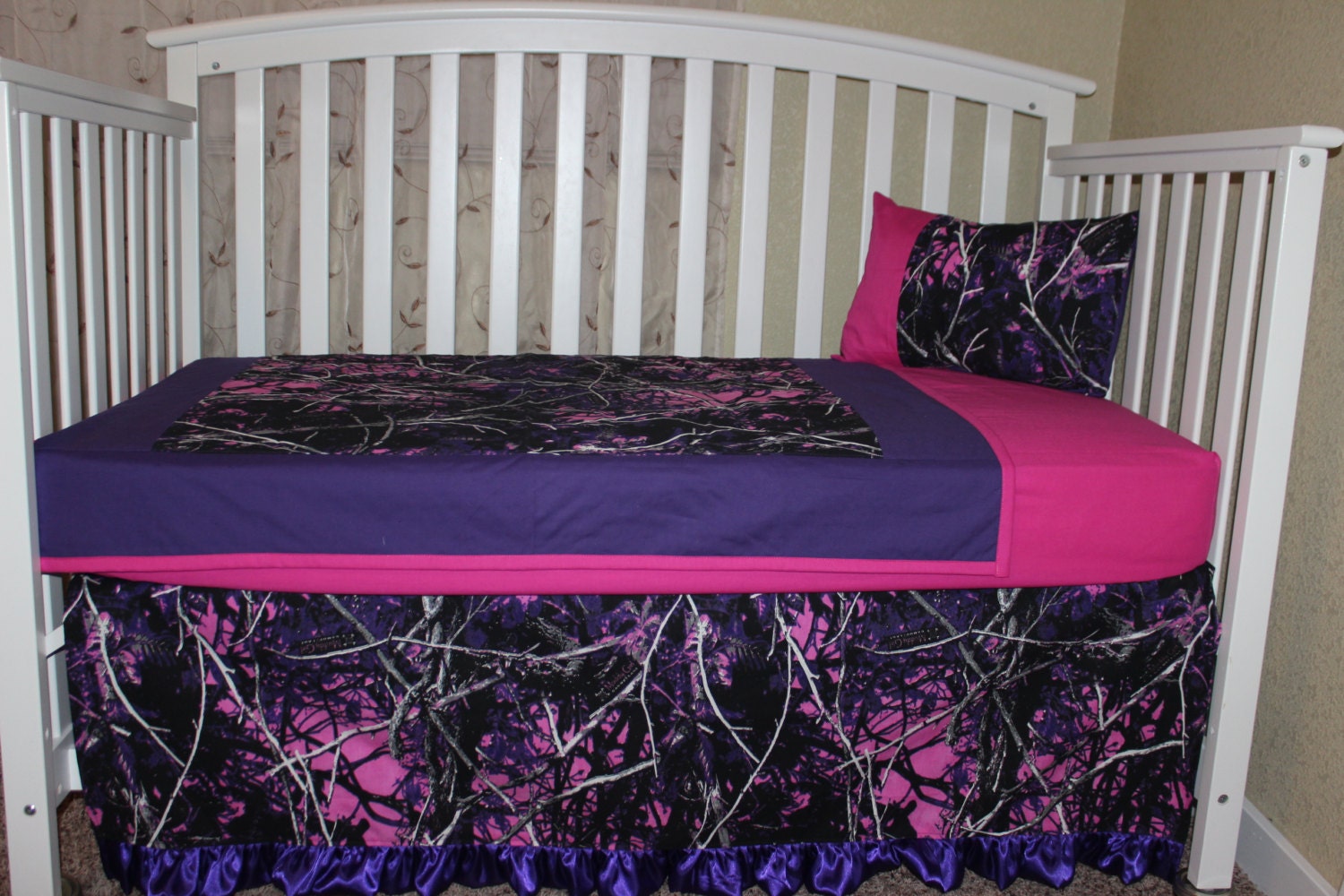 Crib Bedding Set Moonshine Muddy Girl 5 Piece Pink and