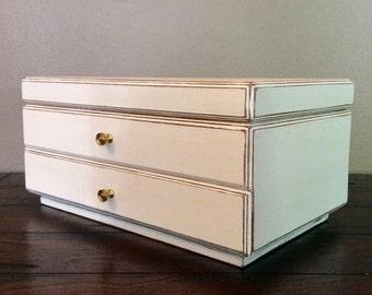 Vintage Jewelry Box, Jewelry Holder, Storage Box, Gift for Her, Cottage Chic, Jewelry Storage, Rustic Jewelry Box