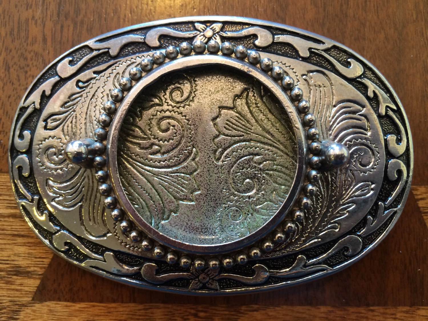 Vintage Silver Dollar Belt Buckle